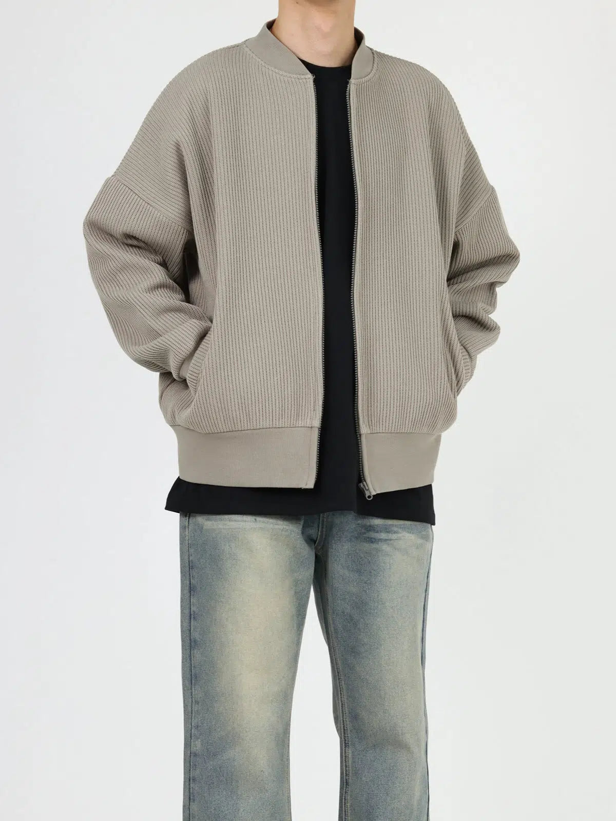 Fleece Baseball Jacket Sophisticated Men's 
