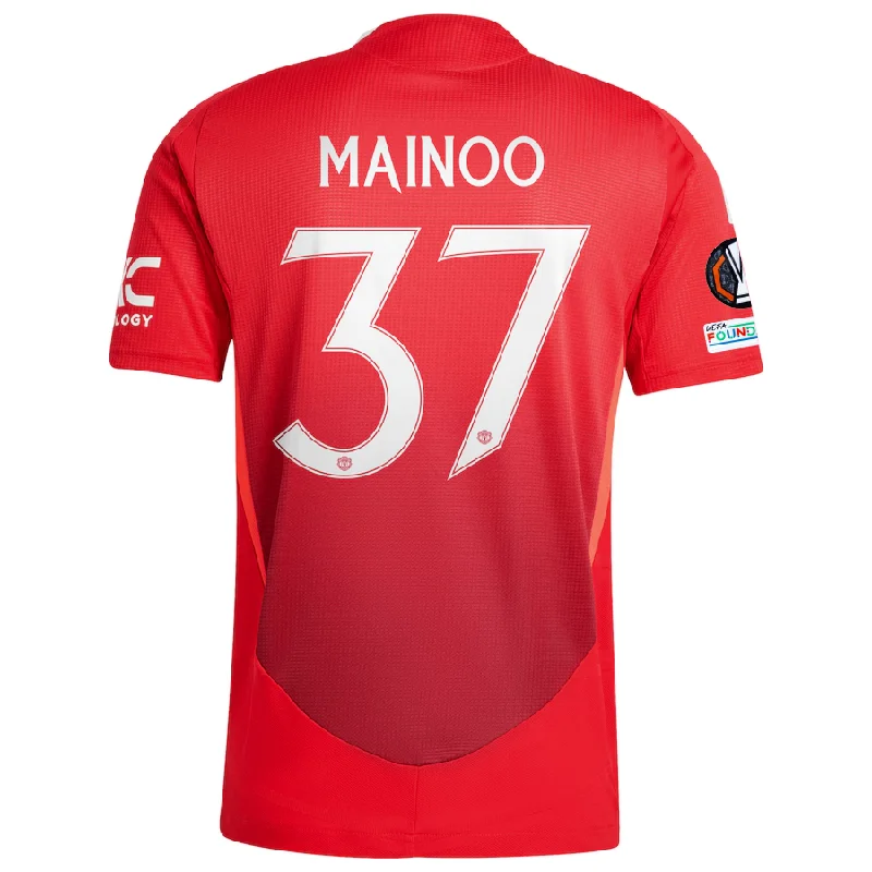 adidas Manchester United Authentic Kobbie Mainoo Home Jersey w/ Europa League Patches 24/25 (MUFC Red/Bright Red) Cclassic Men's Tweed adidas Manchester United Authentic Kobbie Mainoo Home Jersey w/ Europa League Patches 24/25 (MUFC Red/Bright Red) Cclassic Men's Tweed