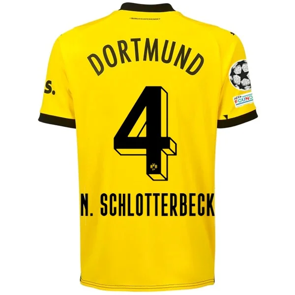 Puma Borussia Dortmund Nico Schlotterbeck Home Jersey w/ Champions League Patches 23/24 (Cyber Yellow/Puma Black) Tailored Puma Borussia Dortmund Nico Schlotterbeck Home Jersey w/ Champions League Patches 23/24 (Cyber Yellow/Puma Black) Tailored