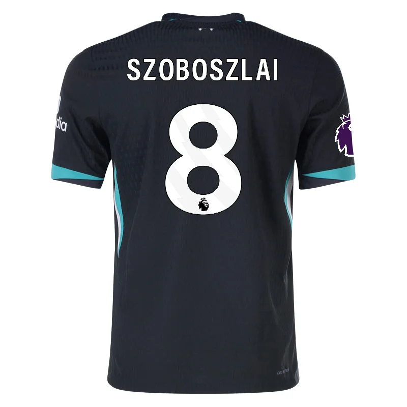 Nike Liverpool Authentic Dominik Szoboszlai Away Jersey w/ EPL Patch 24/25 (Night Forest/Washed Teal) Refined Men's Hand Nike Liverpool Authentic Dominik Szoboszlai Away Jersey w/ EPL Patch 24/25 (Night Forest/Washed Teal) Refined Men's Hand