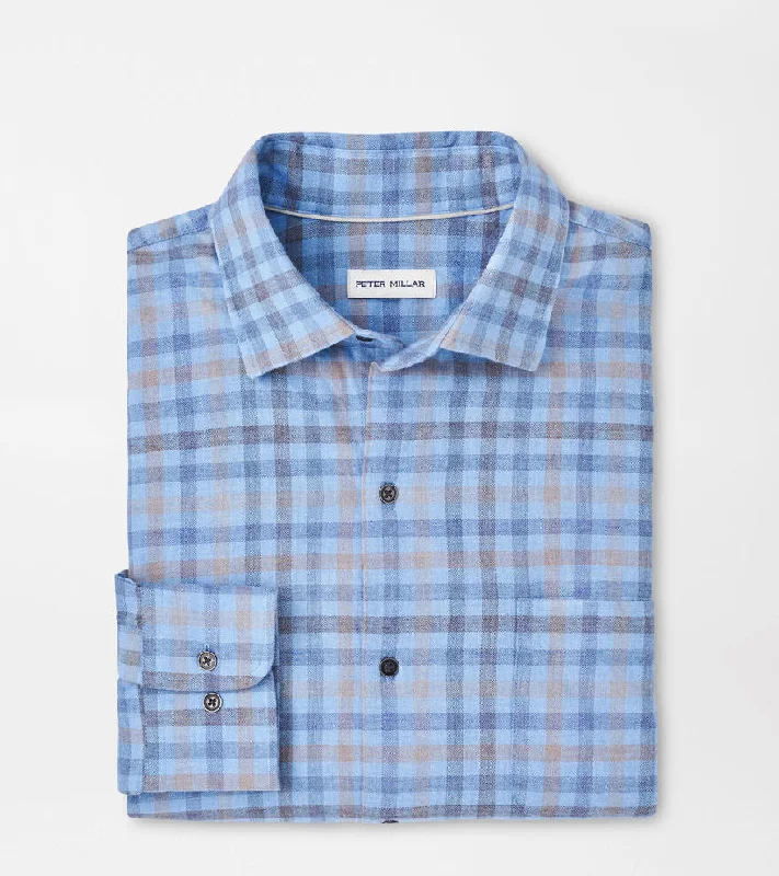 PETER MILLAR BLUE PLD LS SHIRT Bold Men's Animal