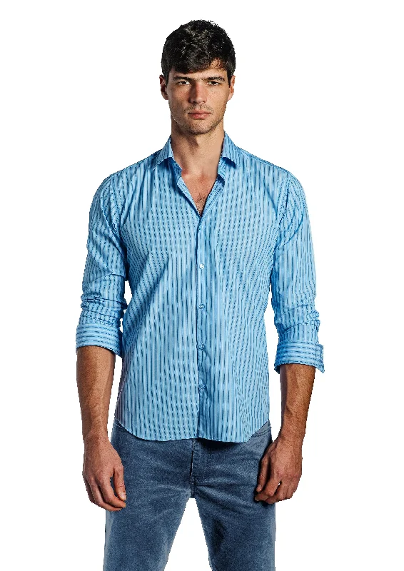 Blue Long Sleeve Shirt T-6692 Cool Men's Skate