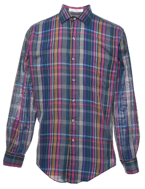 Arrow Multi-colour Checked Shirt - M Elegant Men's Cashmere