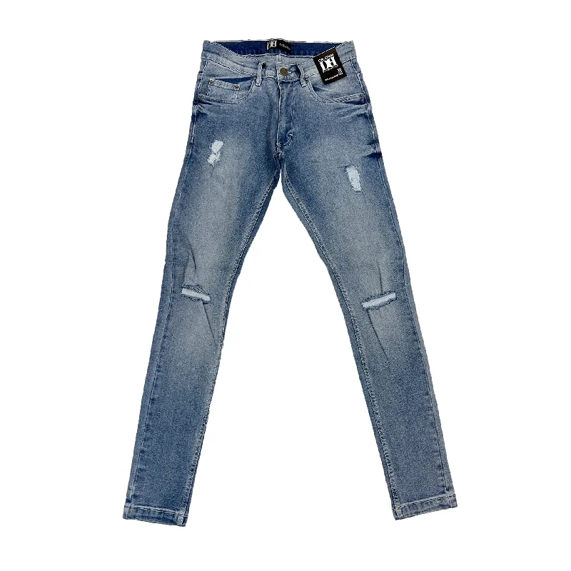 DR. DNM Ripped Jean (Light Blue) Elegant Men's Cashmere