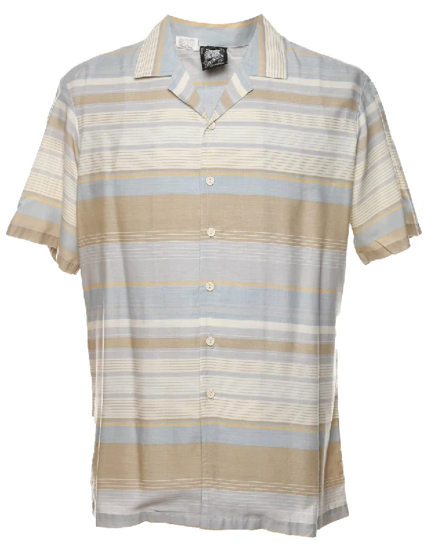 Striped Short Sleeved Shirt - L Minimalist Men's Casual 