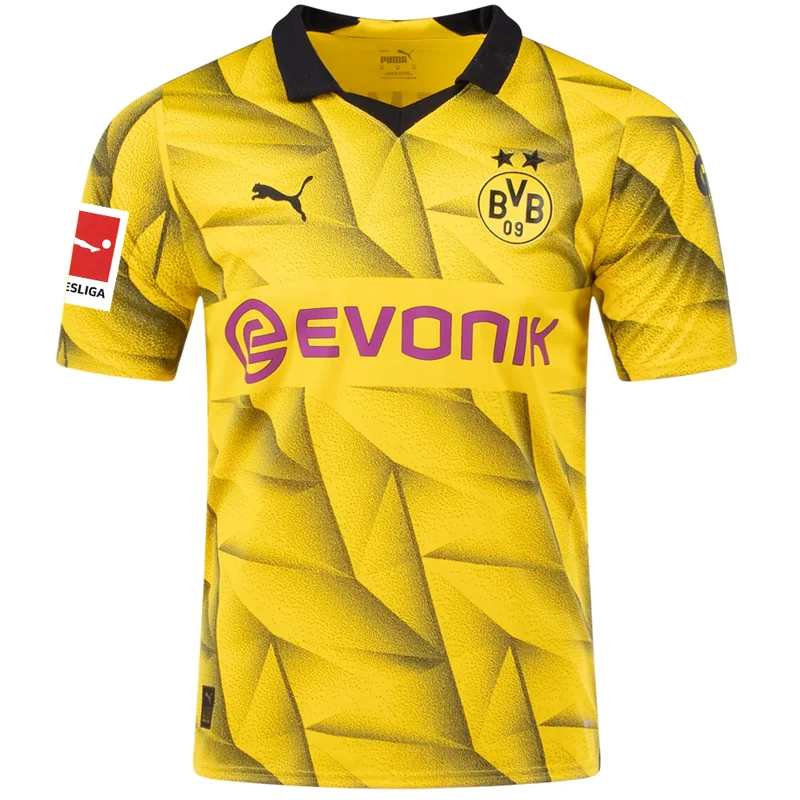 Puma Mens Borussia Dortmund Third Jersey w/ Bundesliga Patch 23/24 (Cyber Yellow/Puma Black) Rugged Men's Outdoor 