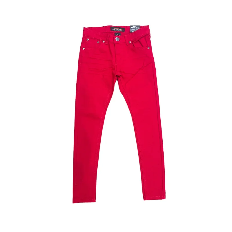 Copper Rivet Plain Slim  Boy Jean (Red) Earthy Men's Hemp