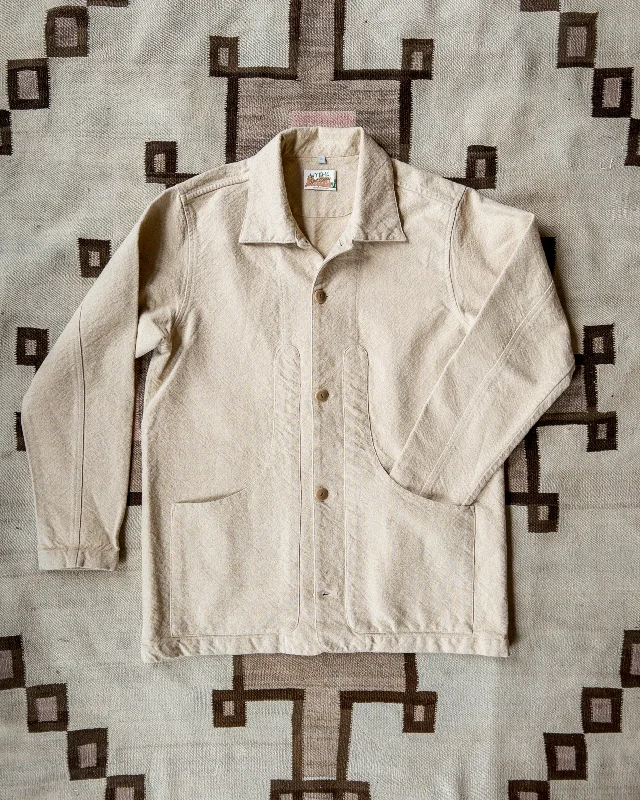 Rustic Plainweave Hunting Jacket - Natural Undyed Practical Men's Multi