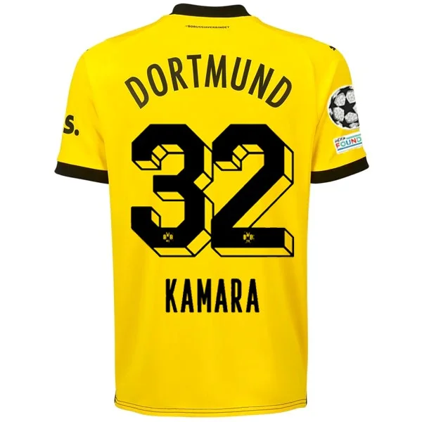 Puma Borussia Dortmund Abdoulaye Kamara Home Jersey w/ Champions League Patches 23/24 (Cyber Yellow/Puma Black) Rugged Men's Outdoor Puma Borussia Dortmund Abdoulaye Kamara Home Jersey w/ Champions League Patches 23/24 (Cyber Yellow/Puma Black) Rugged Men's Outdoor