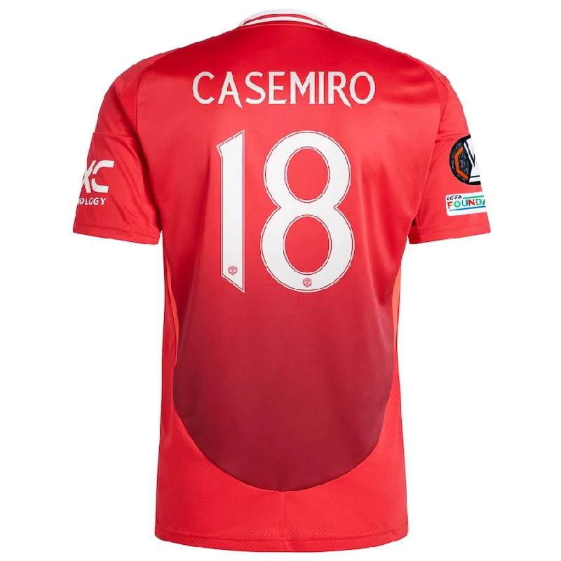 adidas Manchester United Casemiro Home Jersey w/ Europa League Patches 24/25 (MUFC Red) Refined Men's Classic adidas Manchester United Casemiro Home Jersey w/ Europa League Patches 24/25 (MUFC Red) Refined Men's Classic