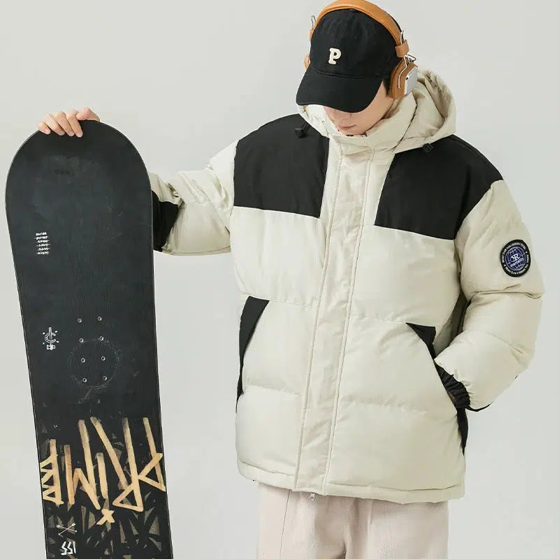 Velvet Hooded Cotton Jacket Rugged Men's Outdoor 