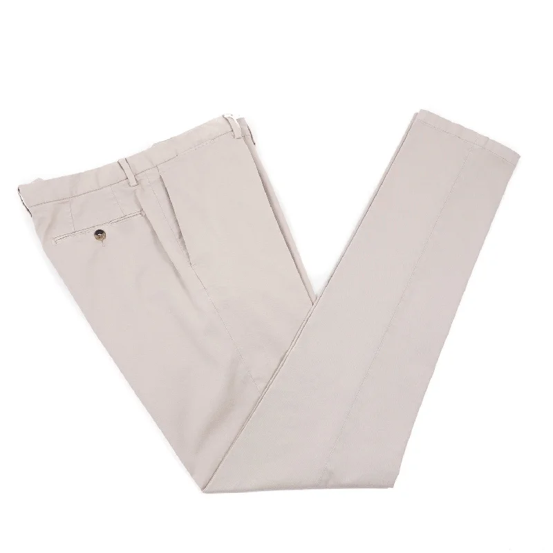 Luigi Borrelli Regular-Fit Cotton Pants Luxurious Men's High