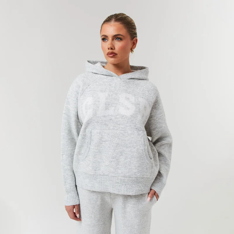 Knit Hoodie | Light Grey Marl Practical Men's Quick