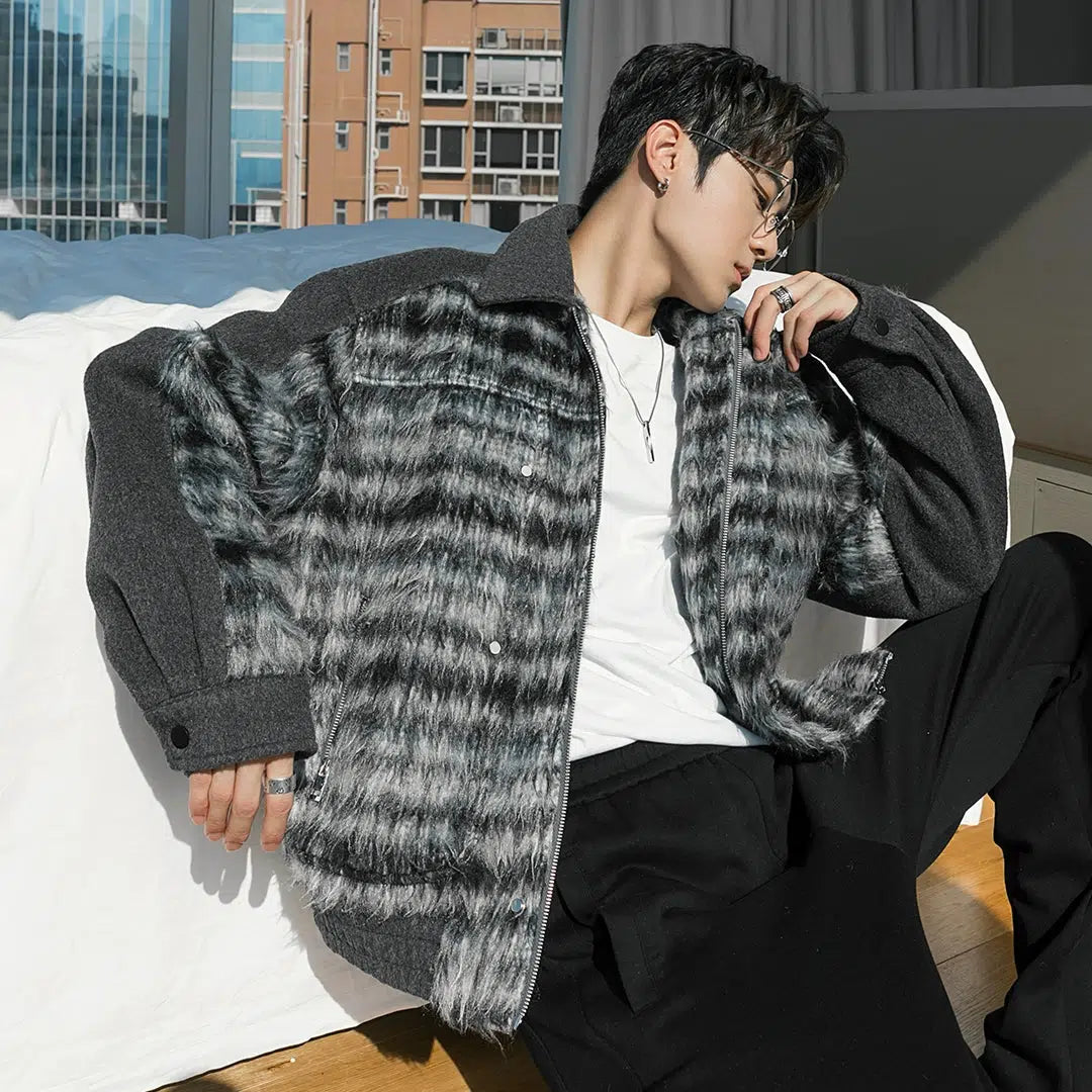Furry Checked Jacket Organic