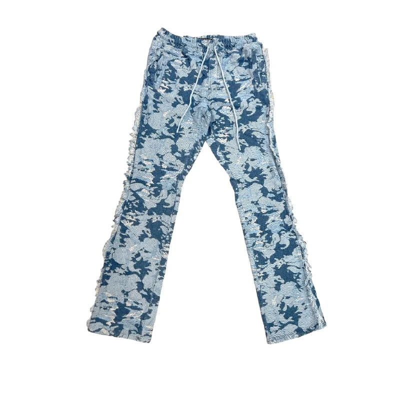Taker Tapestry Stacked Pant (Light Blue) Athletic Men's High