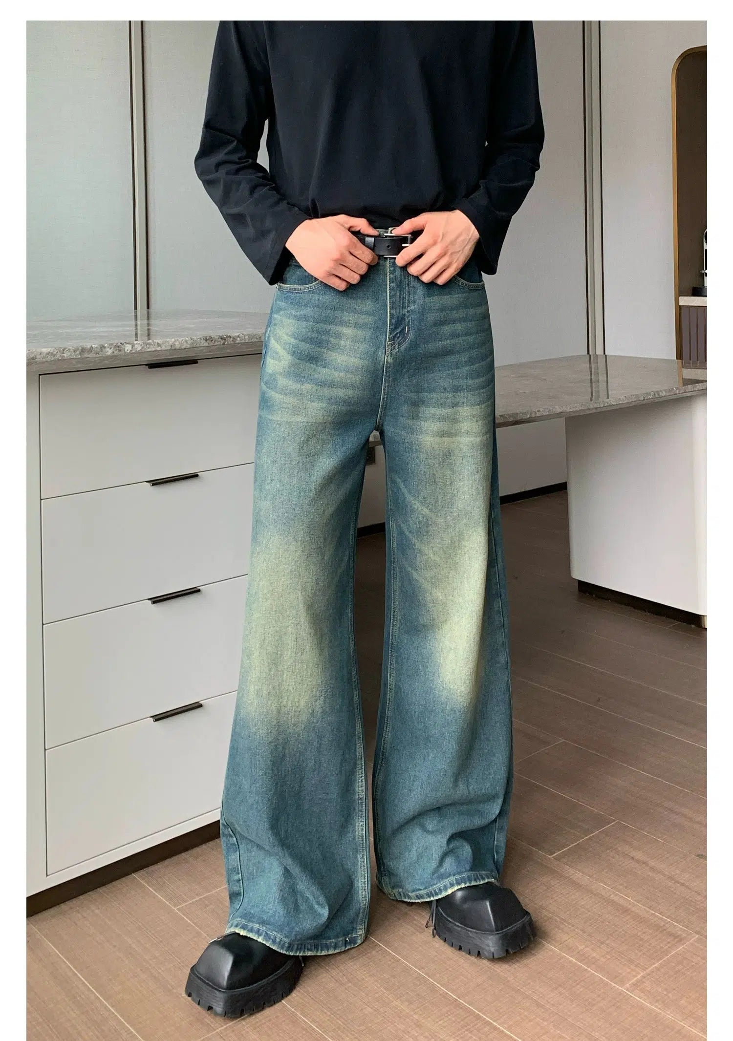 Washed Straight-leg Wide Leg Pants Adventure