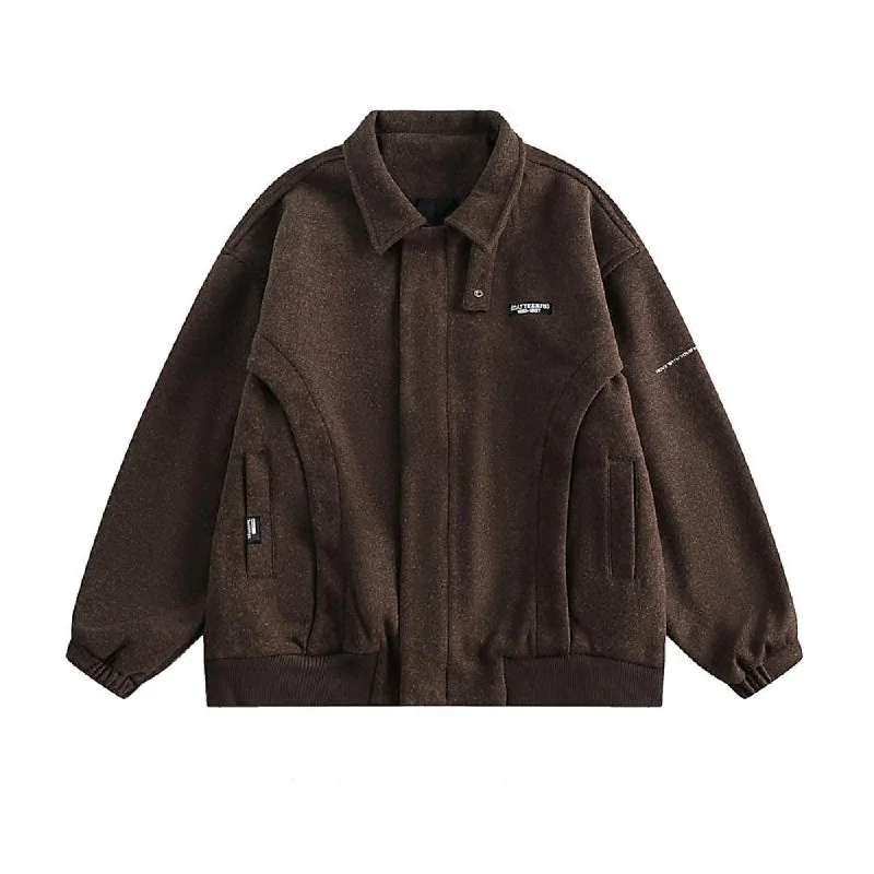 Lapel Woolen Casual Jacket Vacation