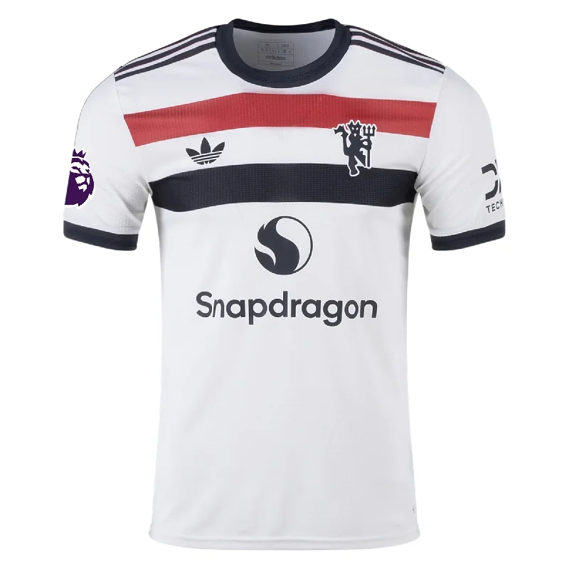 adidas Manchester United Authentic Third Jersey w/ EPL Patch 24/25 (Off White) Sleek Men's Metallic adidas Manchester United Authentic Third Jersey w/ EPL Patch 24/25 (Off White) Sleek Men's Metallic