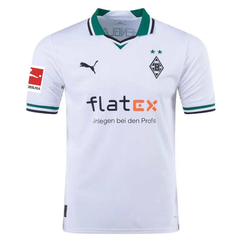 Puma Borussia Monchengladbach Home Jersey w/ Bundesliga Patch 23/24 (Puma White/Power Green) Street Puma Borussia Monchengladbach Home Jersey w/ Bundesliga Patch 23/24 (Puma White/Power Green) Street