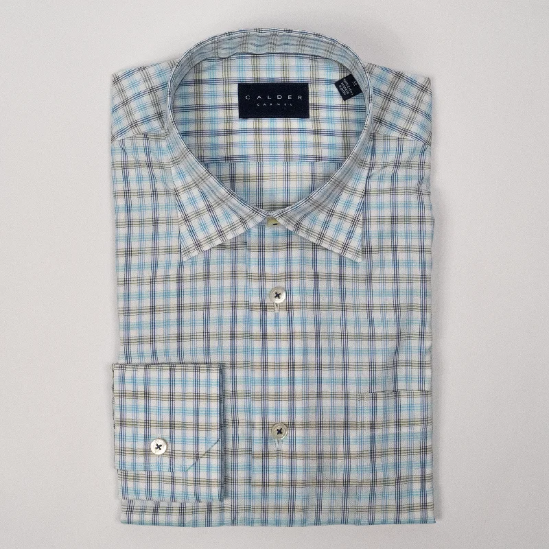 CALDER TURQ CHK LS SHIRT Cclassic Men's Tweed