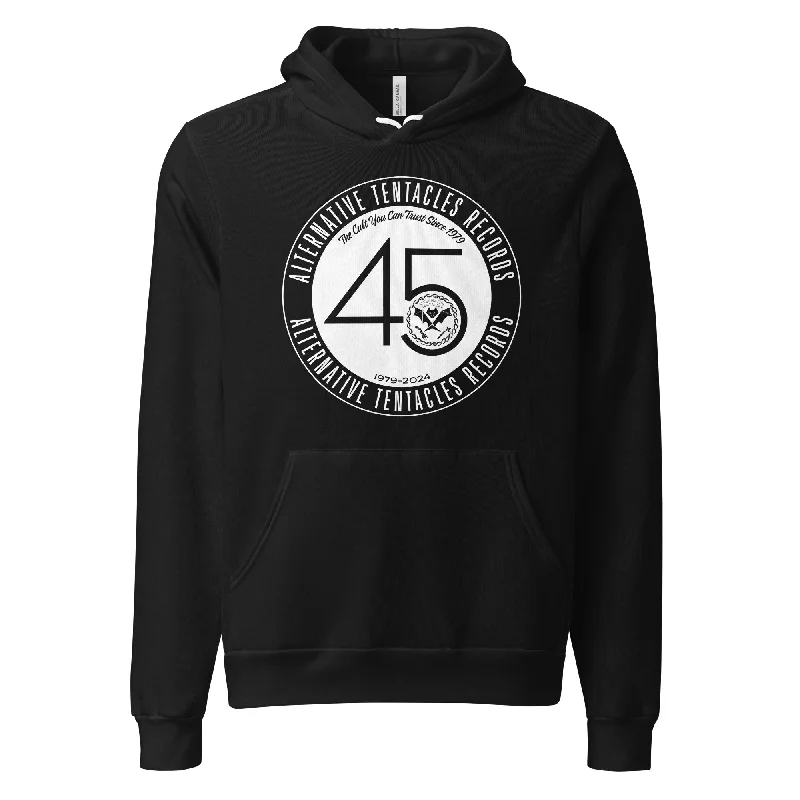 Alternative Tentacles 45th Anniversary - White on Black Unisex hoodie Traditional Men's Wool