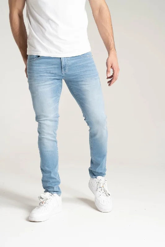 Solutus Premium Stretch Jeans with 3D Crinkle (Light Blue) Masculine Men's Thick