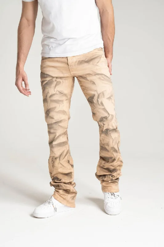 Taker Stretch Stacked Pant with Special Wash Effect (Desert) Athletic Men's High