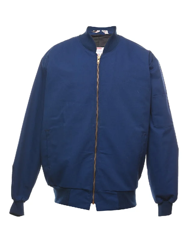 Navy Zip-Front Bomber Jacket - XL Elegant Men's Formal 