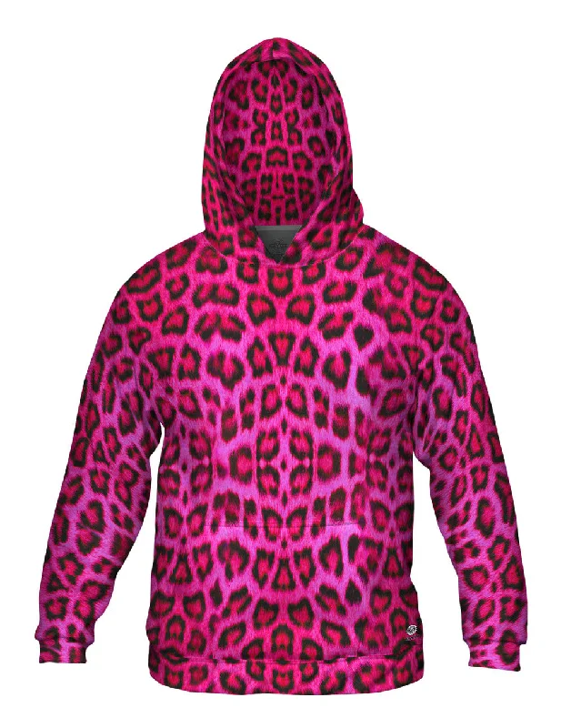 Neon Pink Leopard Animal Skin Traditional Men's Wool