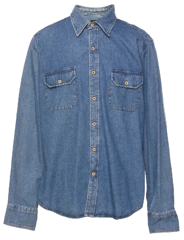 Lee Light Wash Denim Shirt - L Earthy Men's Sustainable 