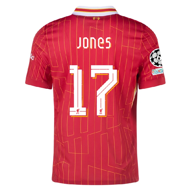 Nike Liverpool Curtis Jones Home Jersey w/ Champions League Patches 24/25 (Gym Red/Chrome Yellow) Cozy Men's Winter Nike Liverpool Curtis Jones Home Jersey w/ Champions League Patches 24/25 (Gym Red/Chrome Yellow) Cozy Men's Winter