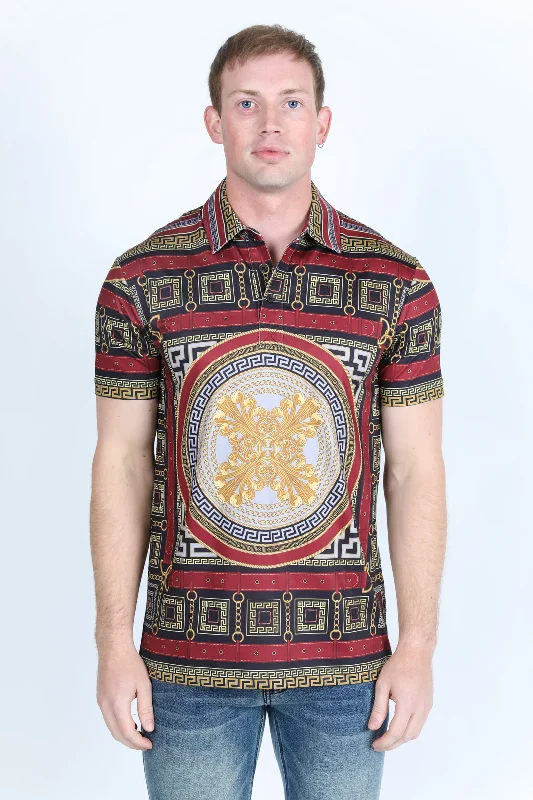 Men's Baroque Print Red Label Polo Youthful Men's Pop