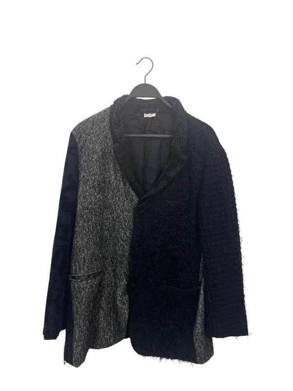 COMME des GARCONS HOMME PLUS///Tailored Jkt/XL/Wool/BLK/All Over Print/M [Designers] Avant-Garde/ Polished Men's Silk