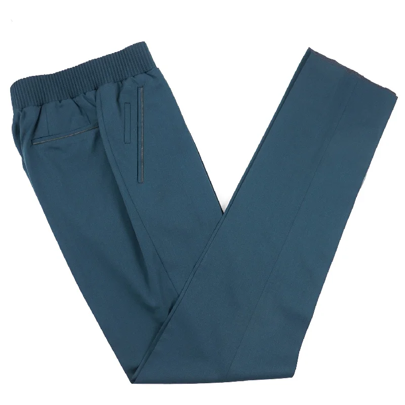 Zilli Wool Jogger Pants with Leather Details Gym