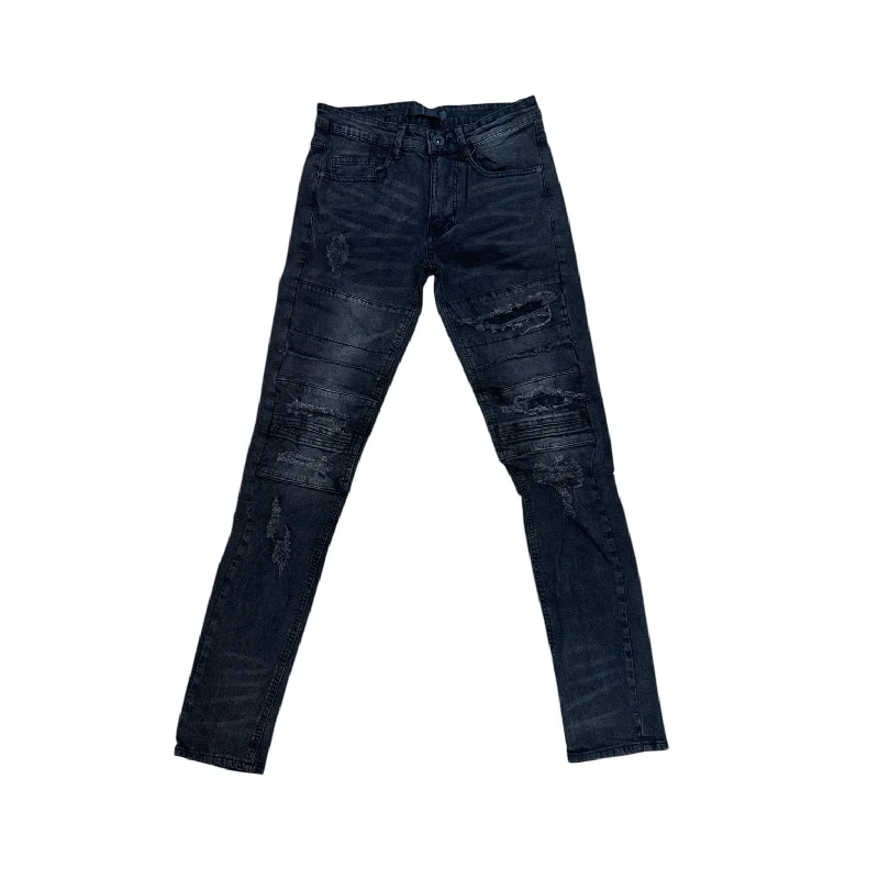 KDNK Ripped Denim Jean (Black) Sporty Men's Athleisure 
