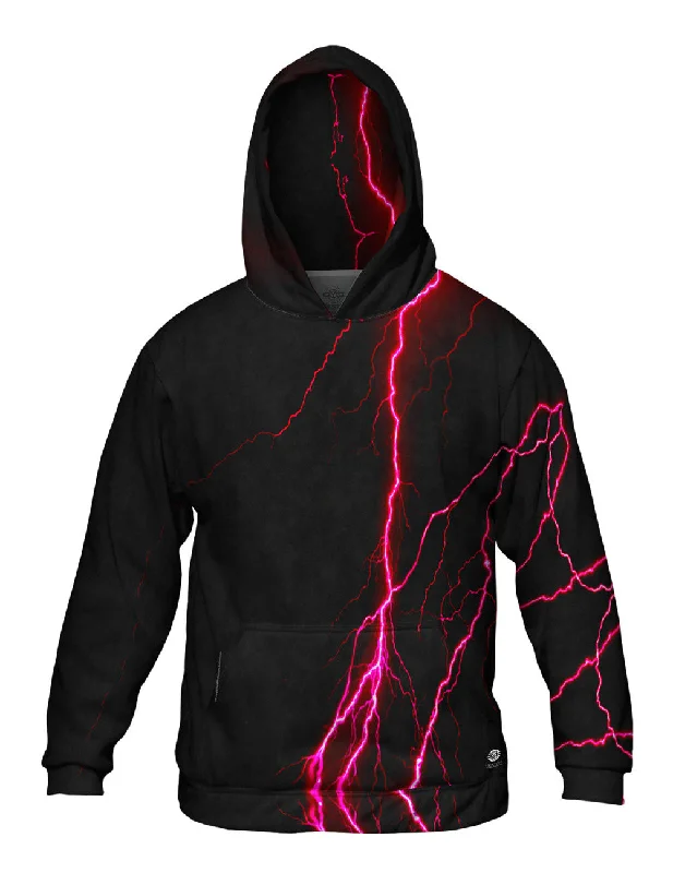 Lightning Storm Pink Black Artistic Men's Hand