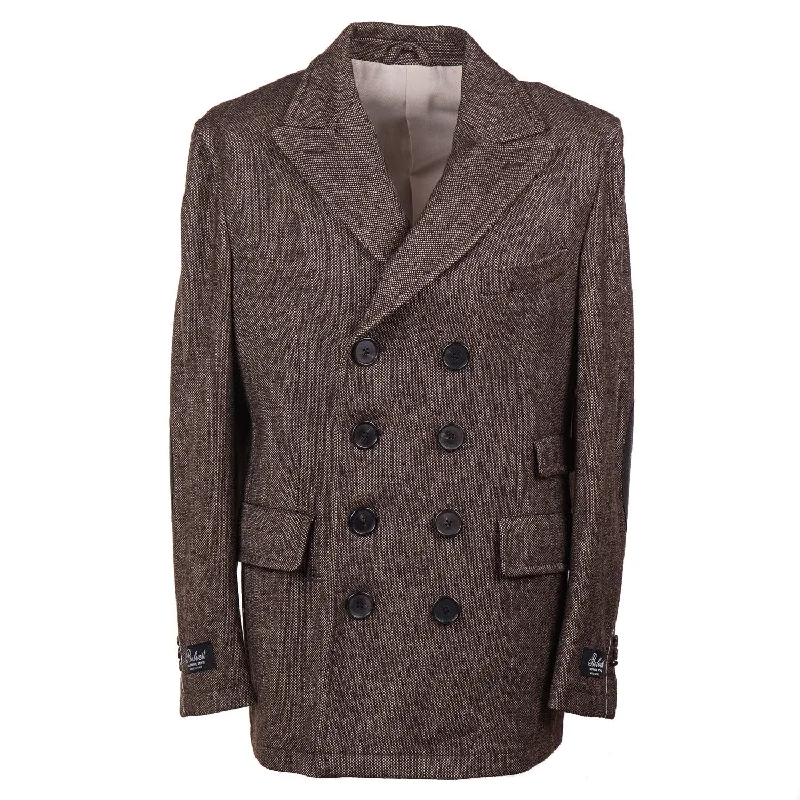 Belvest Donegal Tweed Wool Pea Coat Masculine Men's 