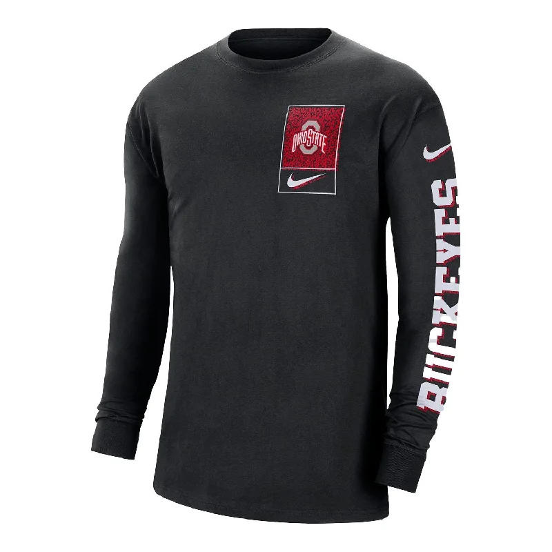 Ohio State Buckeyes Nike Max 90 Black Long Sleeve T-Shirt Vintage Men's 1970S Disco