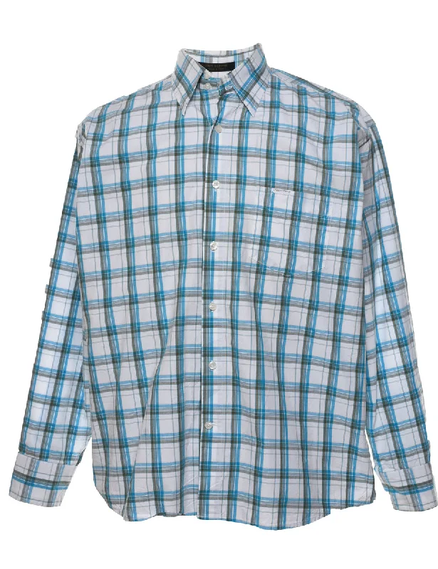 Long Sleeved Checked Shirt - M Relaxed Men's Australian 