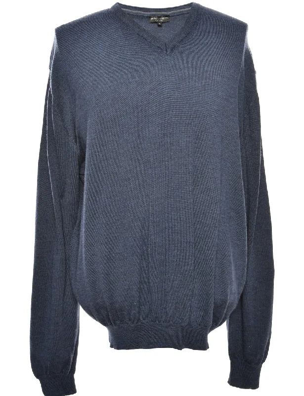 Long Sleeved Navy Jumper - XL Relaxed Men's Australian 
