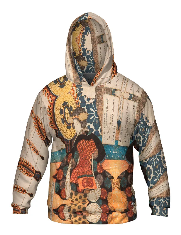Yashima Gakute - "A Woman Playing A Large Suspended Drum" Cozy Men's Sherpa