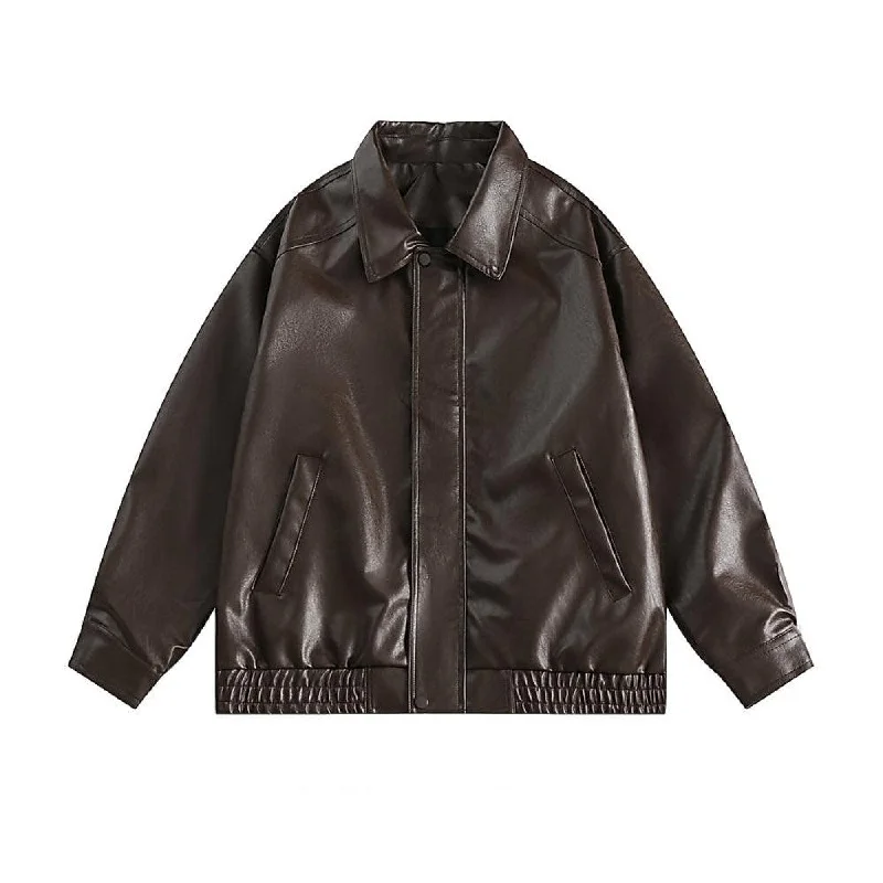 PU Leather Motorcycle Jackets Refined Men's European