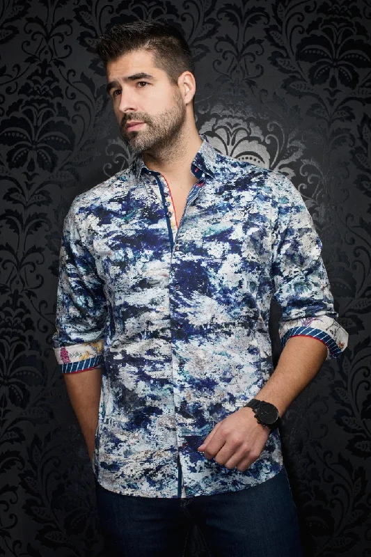 Au Noir Stretch Shirt | Magnani Indigo Cclassic Men's Tweed