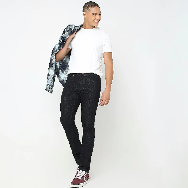 Straight Fit Jeans Cool Men's Distressed