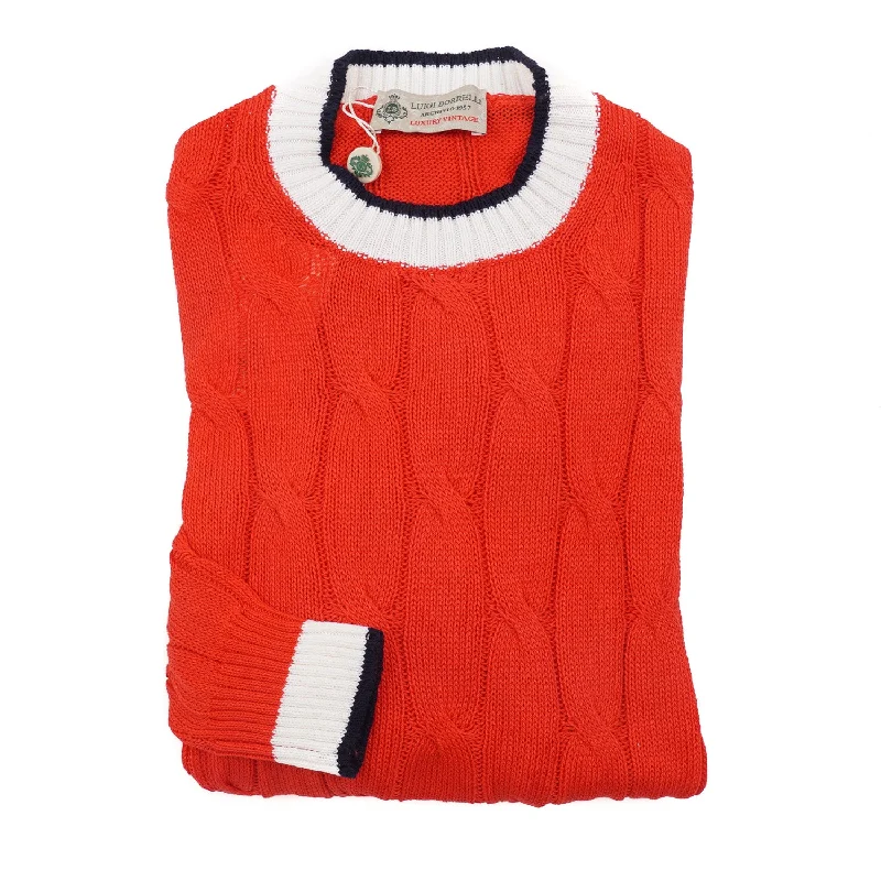 Luigi Borrelli Cable Knit Cotton Sweater Street