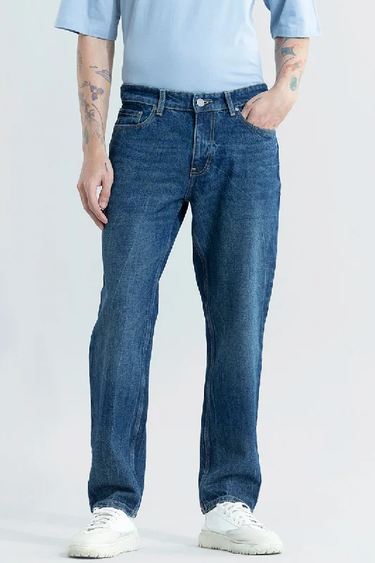 Refined Midnight Blue Relaxed Fit Jeans Bohemian Men's Free