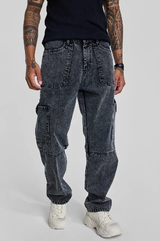 Charcoal Grey Baggy Fit Jeans Street