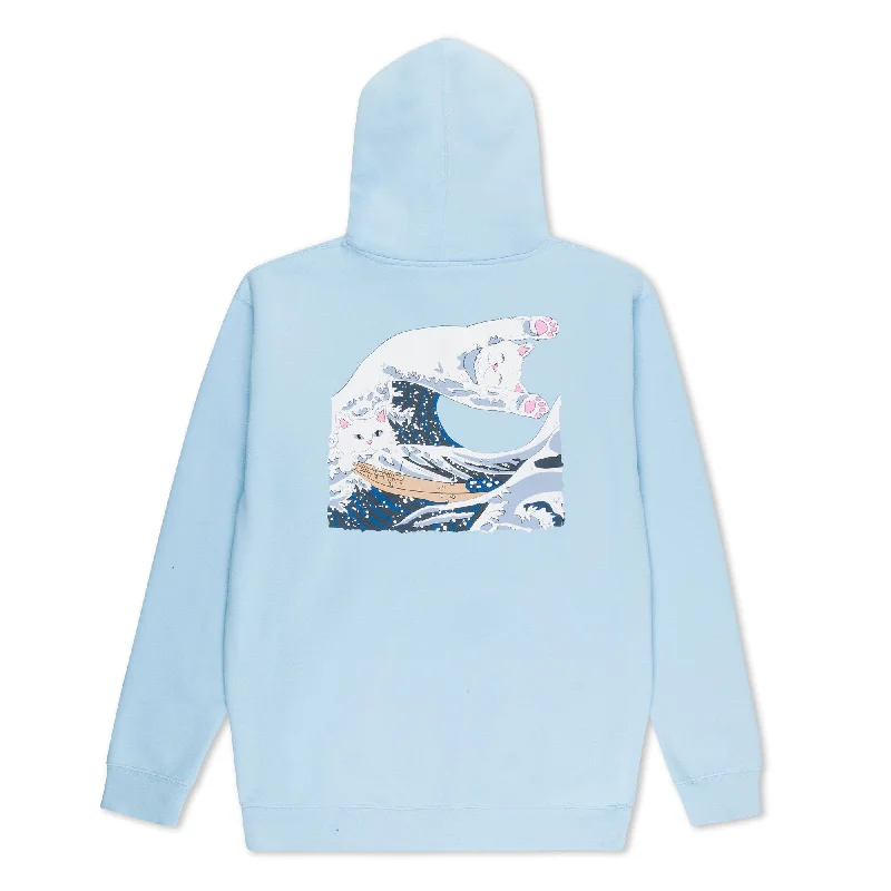 The Great Wave Of Nerm Hoodie (Powder Blue) Trendy Men's Scandinavian