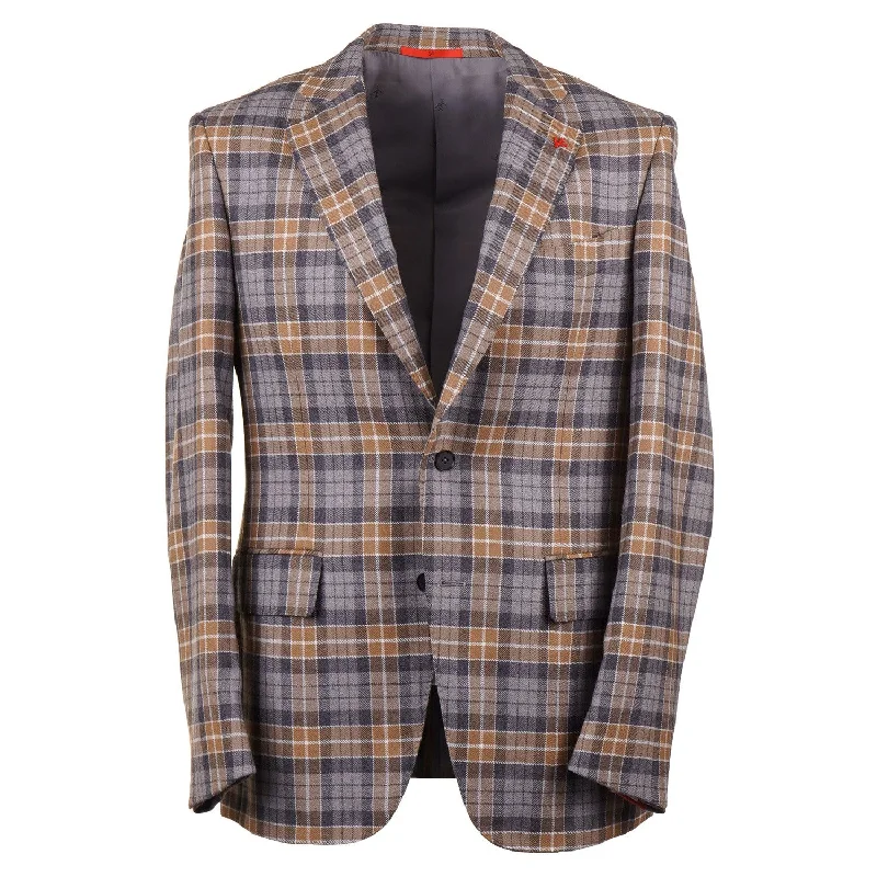 Isaia Soft Flannel Wool-Cashmere Sport Coat Laid