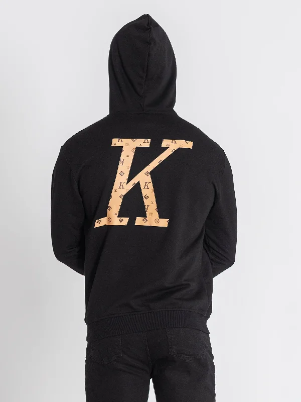 Black K Hoodie Hip Men's Retro